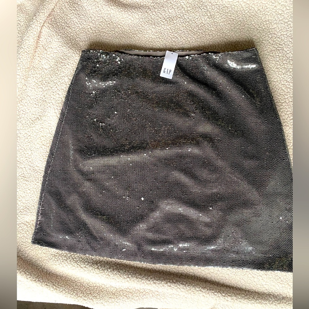 Gap new with tags sparkly sequined silver skirt size 12 tall